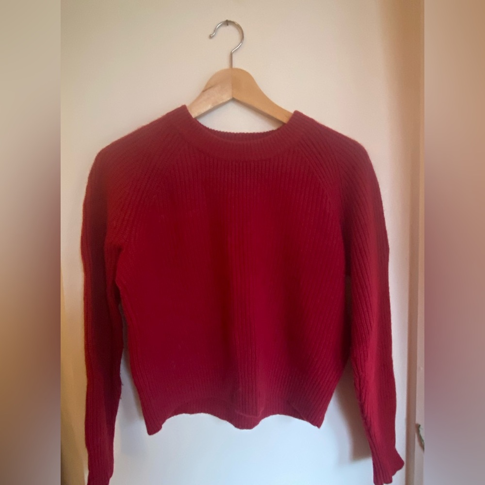 Red Madewell 100% Cashmere Crewneck Sweater